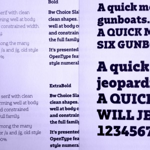Bw Choice Slab typeface wip preview