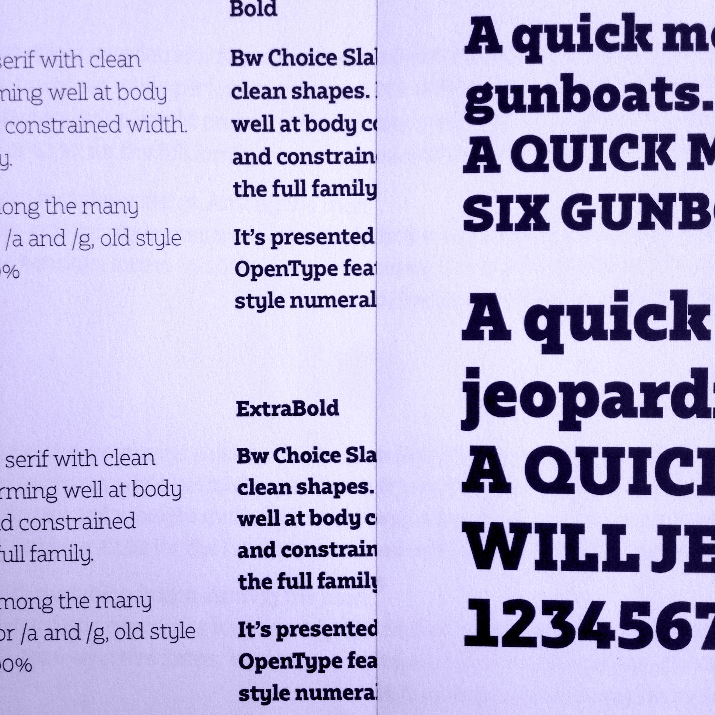 Bw Choice Slab typeface wip preview