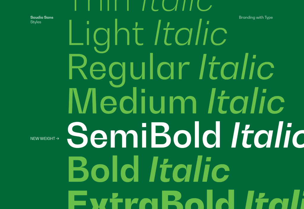 Saudia Sans typeface