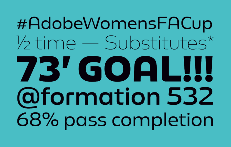 Custom typeface for the Women’s FA Cup